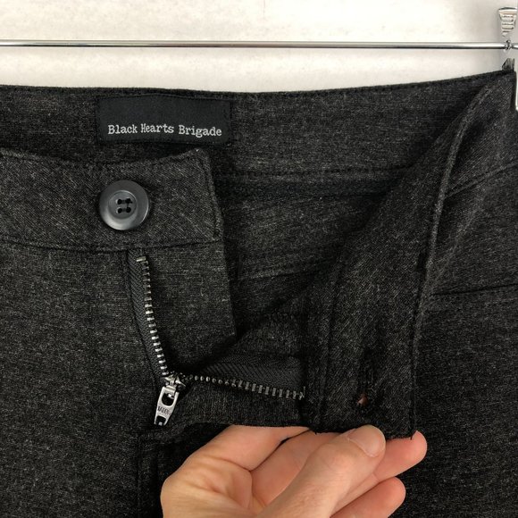 Black Hearts Brigade Women's Size 27 Grey Ponte Knit Stretch Skinny Pants - Picture 9 of 11